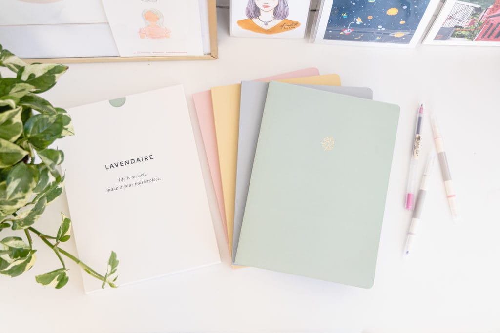 lavendaire pastel notebooks for journaling