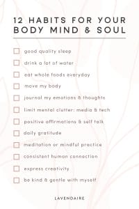 12 Healthy Habits for Your Body, Mind, Soul - Lavendaire