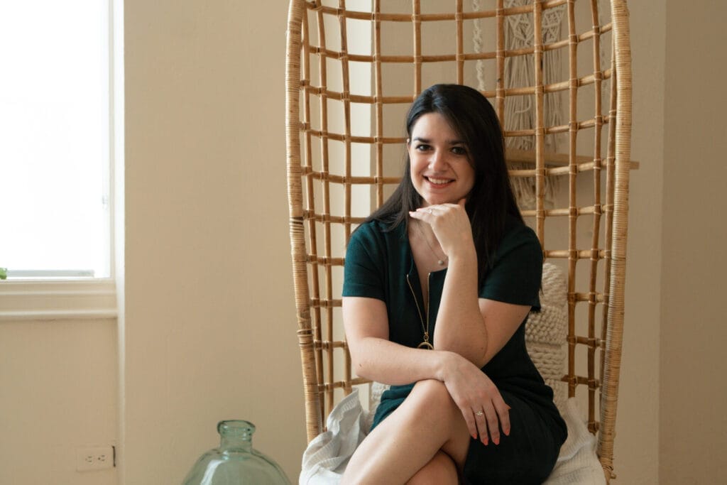 woman smiling to the camera